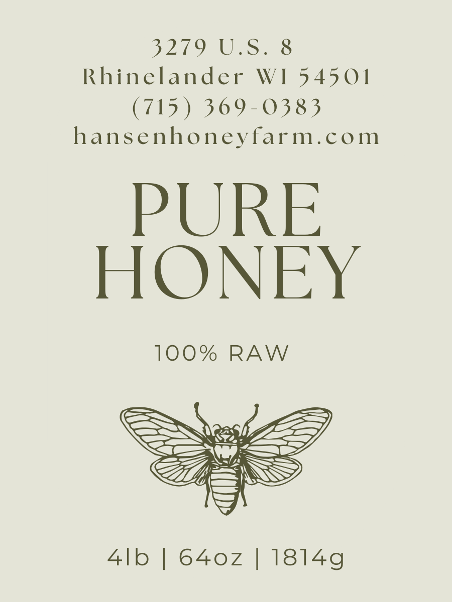 Elegant Green Honey Label