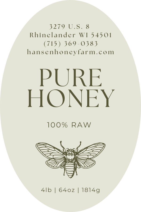 Elegant Green Honey Label
