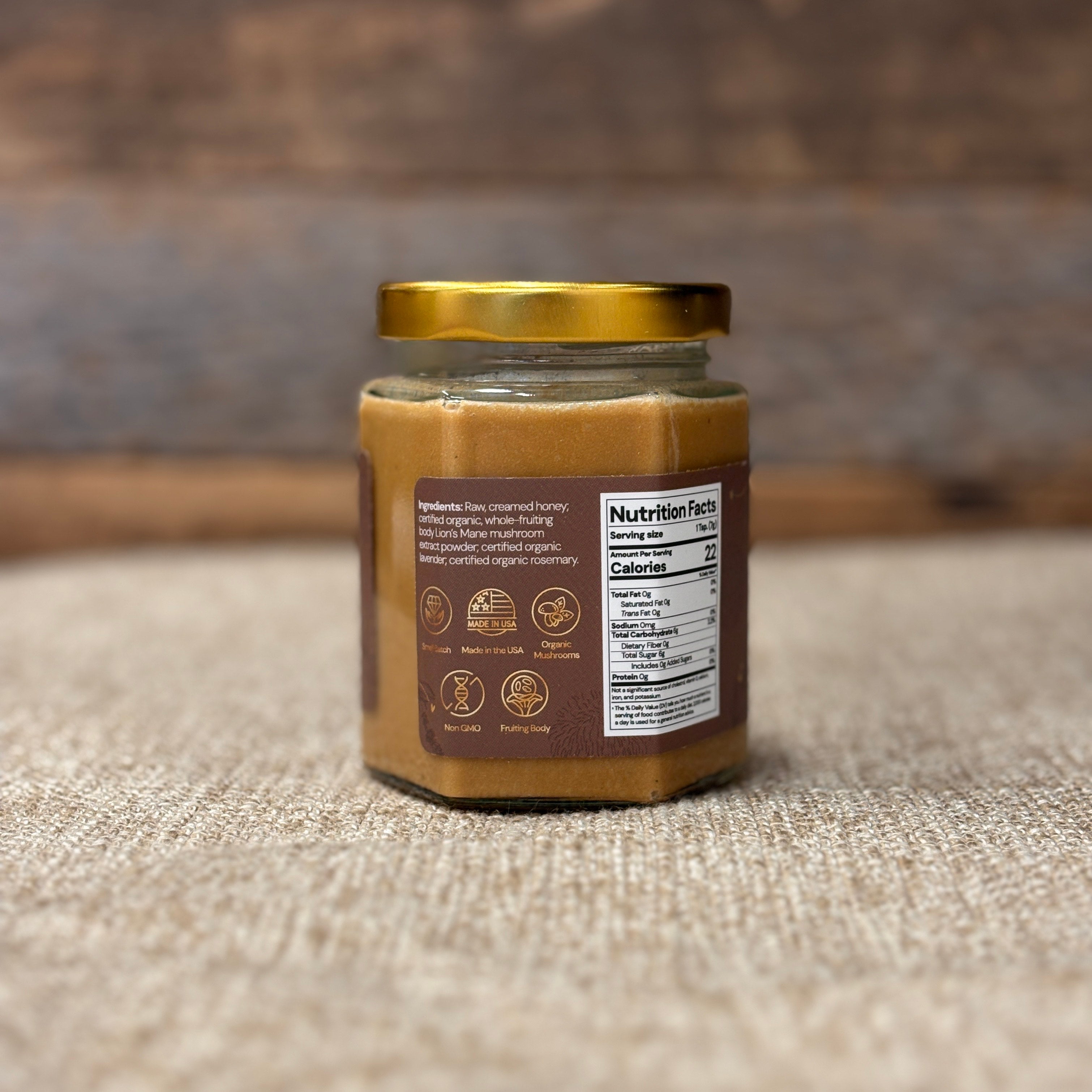 Serenity: Raw Creamed Honey with Organic Lion's Mane, Lavender, and Rosemary
