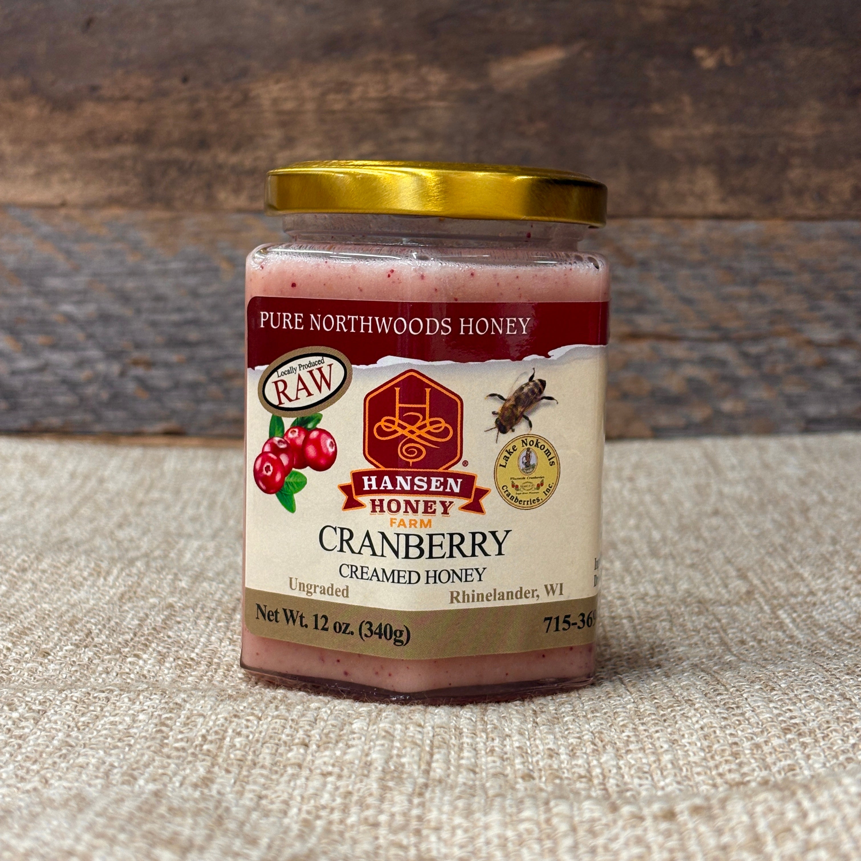 Cranberry Creamed Honey 12 oz.