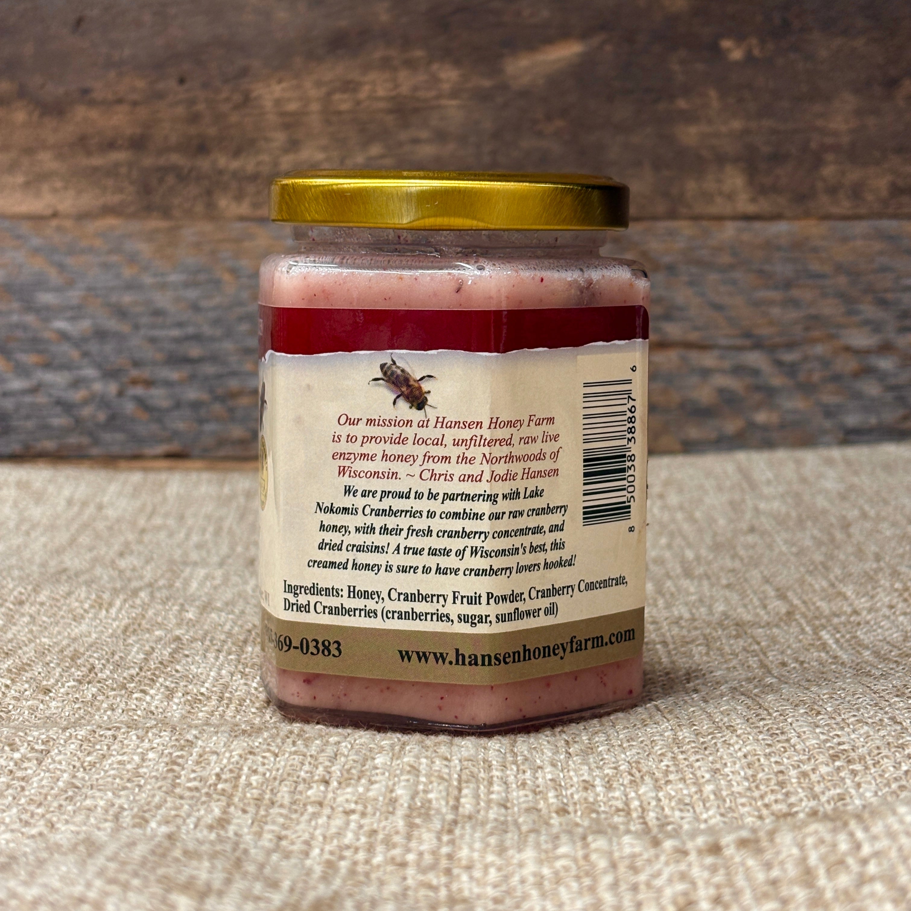 Cranberry Creamed Honey 12 oz.