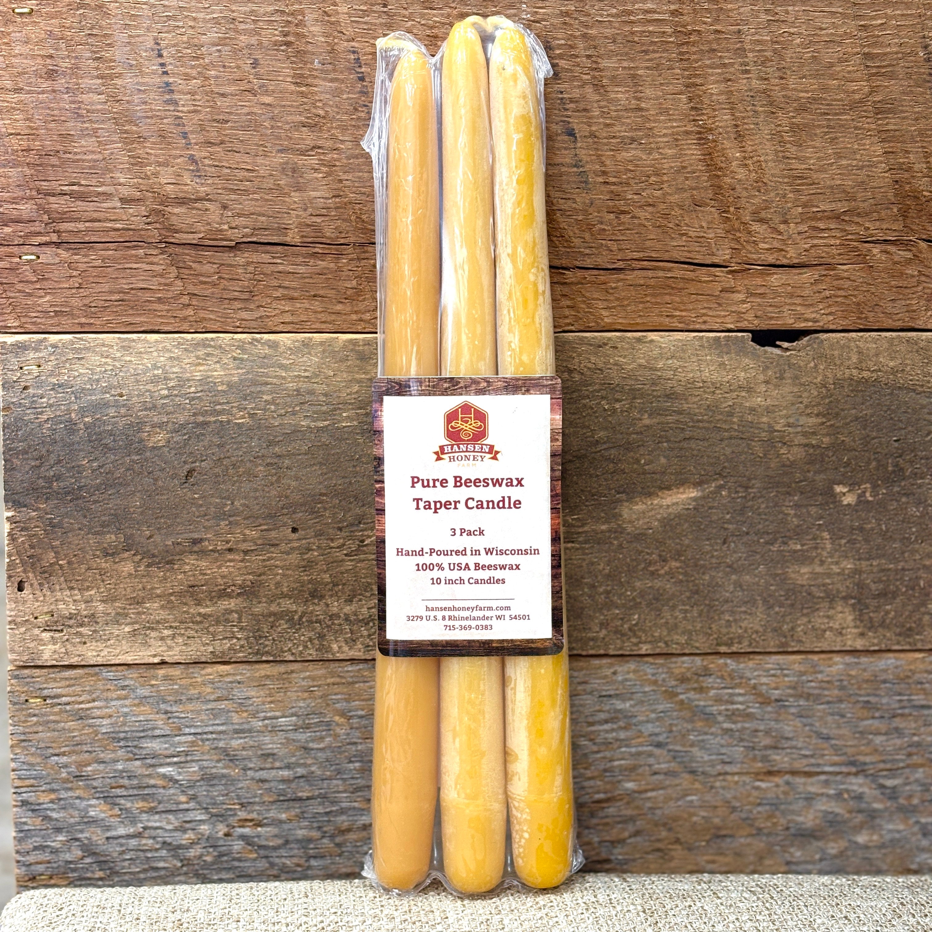Beeswax Taper Candles 3 Pack