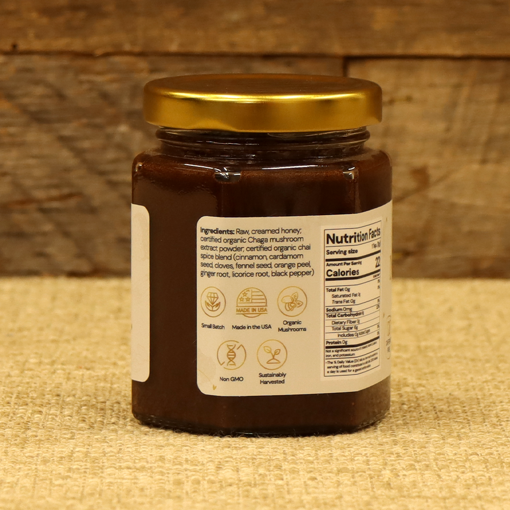 Immortality: Raw Creamed Honey with Organic Chaga and Chai Spices