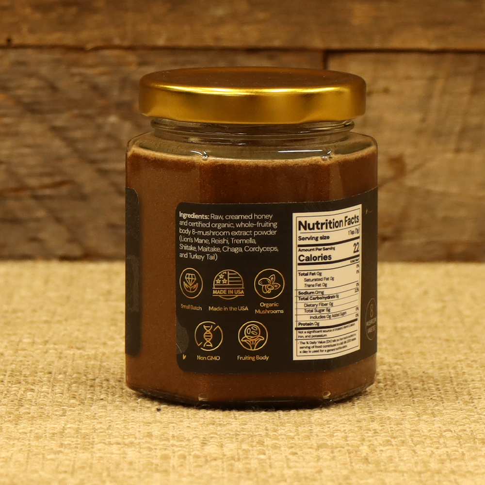 Infinity: Raw Creamed Honey with 8 Organic Mushrooms