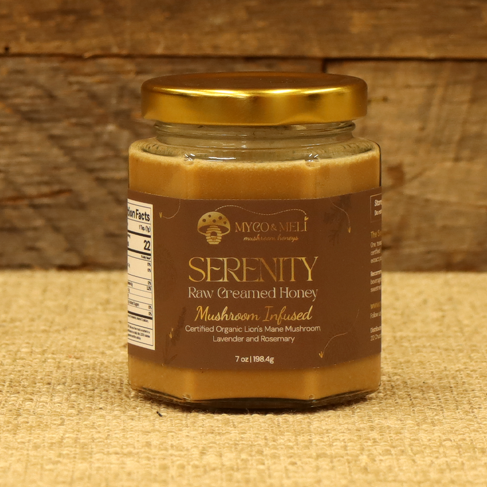 Serenity: Raw Creamed Honey with Organic Lion's Mane, Lavender, and Rosemary